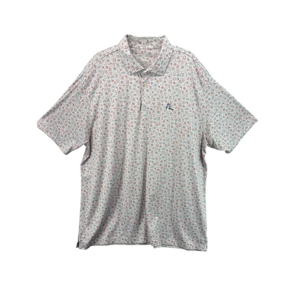 Rhoback Polo Mens XXXL White Patriotic Founding Father Golf Performance 4th July